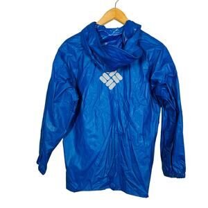 Columbia Raincoat Snap Front Outdoor Blue Casual Coat Jacket - YL